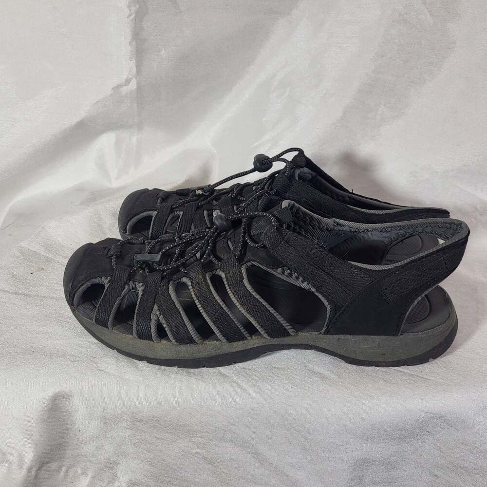 Croft & Barrow Black Athletic Hiking Sandals with Bungee Laces, men's 10.5